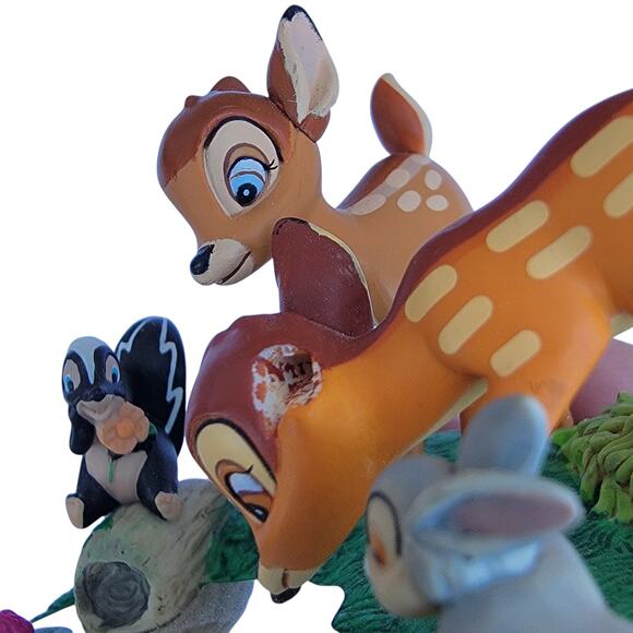 Vintage Disney Bambi Ornament Mirror Pond Scene with Thumper & Flower - Picture 7 of 10